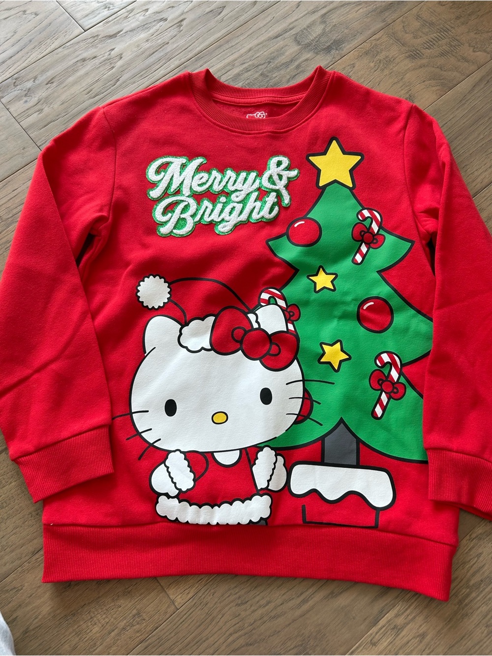 Hello Kitty Sanrio Red Christmas Sweatshirt Holiday Christmas Girls Size L